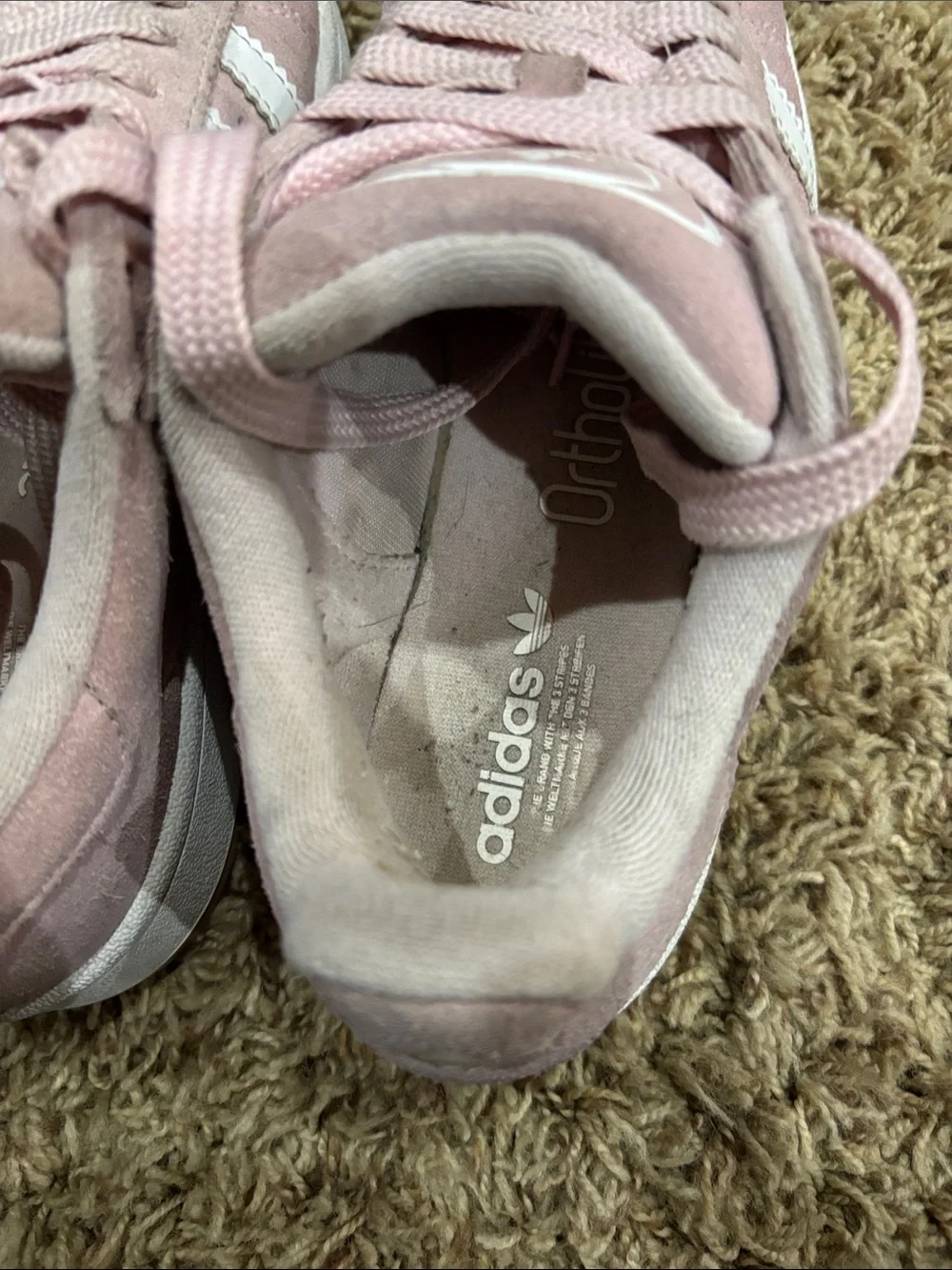 Girls Adidas Campus Pink Size 4 Sneakers